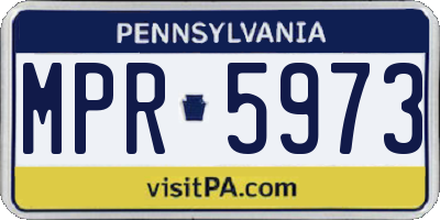 PA license plate MPR5973