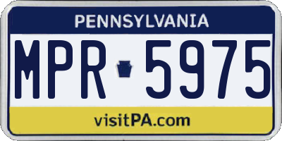 PA license plate MPR5975