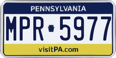 PA license plate MPR5977