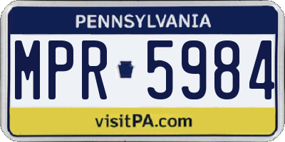 PA license plate MPR5984