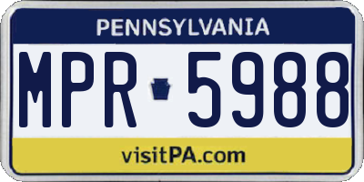 PA license plate MPR5988