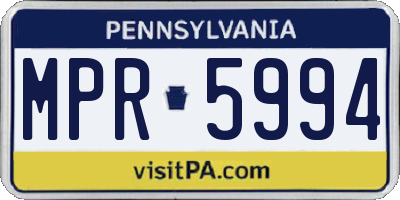 PA license plate MPR5994