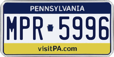PA license plate MPR5996