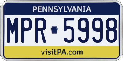 PA license plate MPR5998