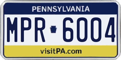 PA license plate MPR6004