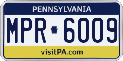 PA license plate MPR6009