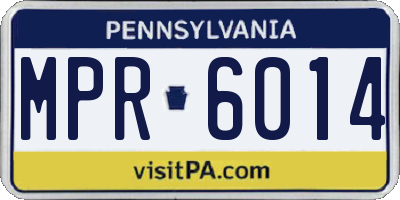 PA license plate MPR6014