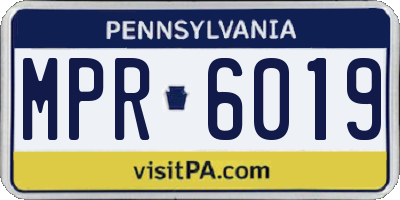 PA license plate MPR6019