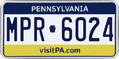 PA license plate MPR6024