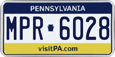 PA license plate MPR6028