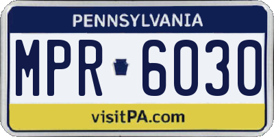 PA license plate MPR6030