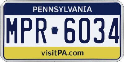 PA license plate MPR6034
