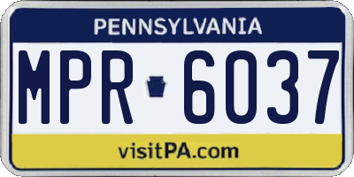PA license plate MPR6037
