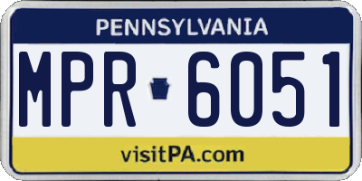 PA license plate MPR6051