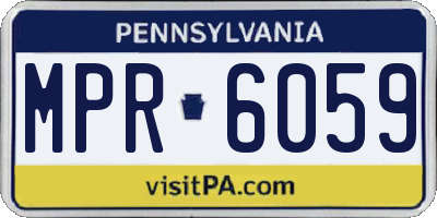 PA license plate MPR6059