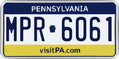 PA license plate MPR6061