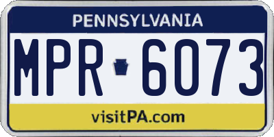 PA license plate MPR6073