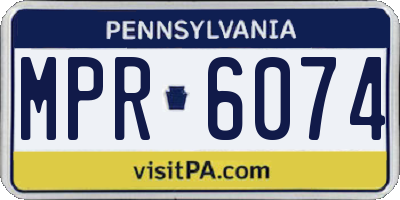 PA license plate MPR6074