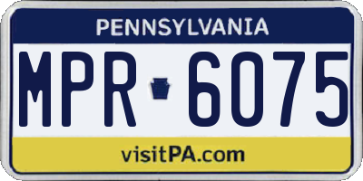 PA license plate MPR6075