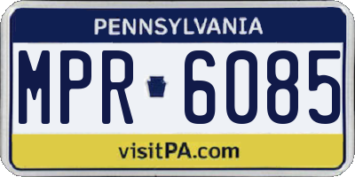 PA license plate MPR6085