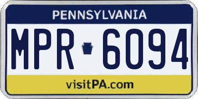 PA license plate MPR6094