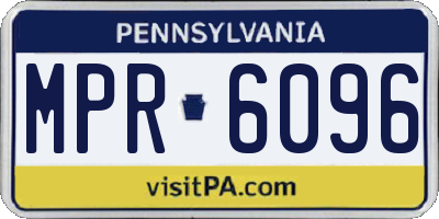 PA license plate MPR6096