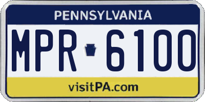 PA license plate MPR6100