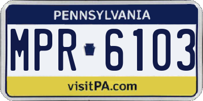 PA license plate MPR6103