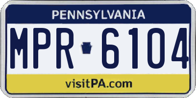 PA license plate MPR6104
