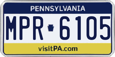 PA license plate MPR6105