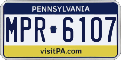 PA license plate MPR6107