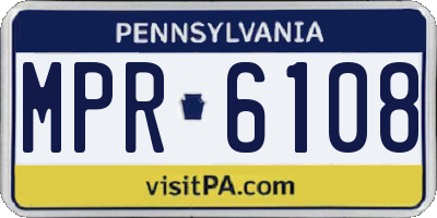 PA license plate MPR6108