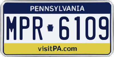 PA license plate MPR6109