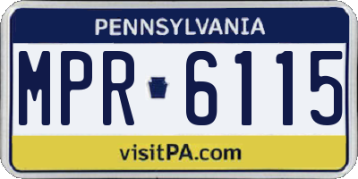 PA license plate MPR6115