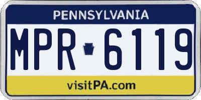 PA license plate MPR6119