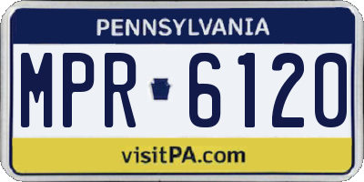 PA license plate MPR6120