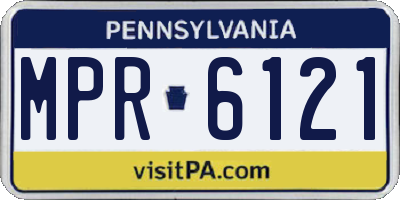PA license plate MPR6121