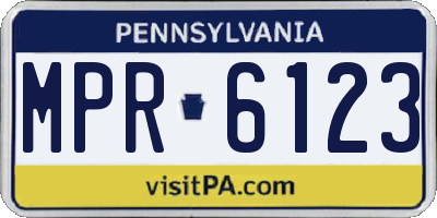 PA license plate MPR6123