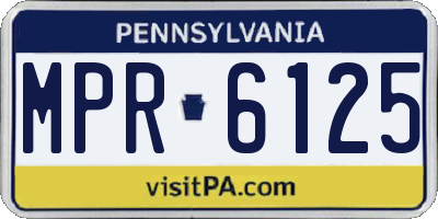 PA license plate MPR6125