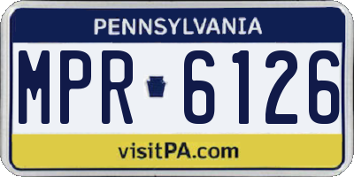 PA license plate MPR6126