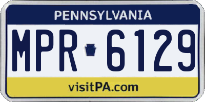 PA license plate MPR6129