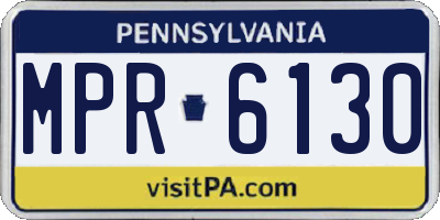 PA license plate MPR6130