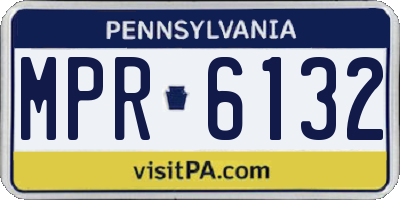 PA license plate MPR6132