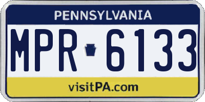 PA license plate MPR6133