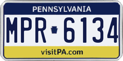 PA license plate MPR6134