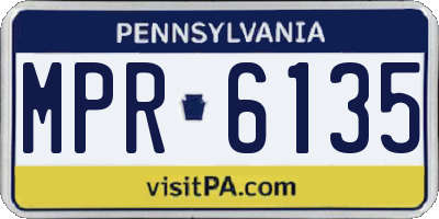 PA license plate MPR6135