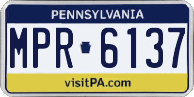 PA license plate MPR6137