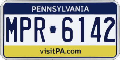 PA license plate MPR6142