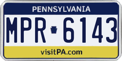 PA license plate MPR6143
