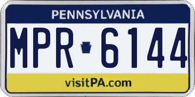 PA license plate MPR6144